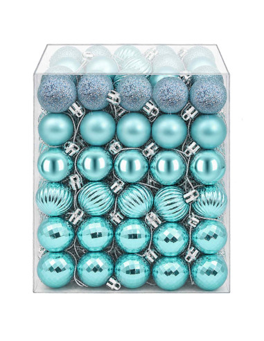 Set di Palline di Natale 150 pz Turchese 3 cm Polistirolo