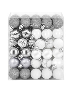 Set di Palline di Natale 150 pz Bianco e Grigio 3 cm 2