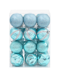Set di Palline di Natale 36 pz Turchese 6 cm Polistirolo 2