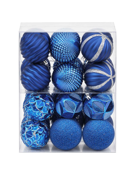 Set di Palline di Natale 36 pz Blu 6 cm Polistirolo