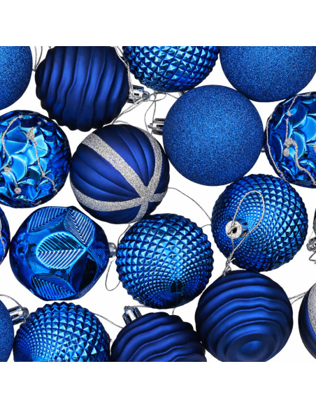 Set di Palline di Natale 36 pz Blu 6 cm Polistirolo