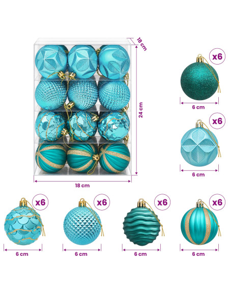 Set di Palline di Natale 36 pz Verde 6 cm Polistirolo