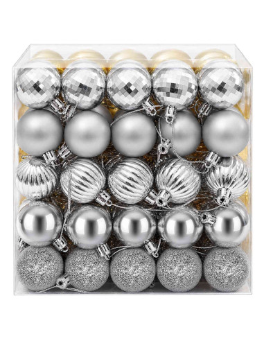 Set di Palline di Natale 100 pz Argento e oro 4 cm Polistirolo