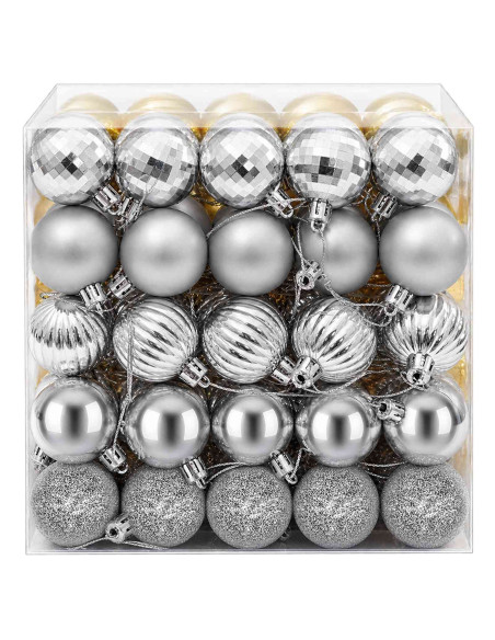 Set di Palline di Natale 100 pz Argento e oro 4 cm Polistirolo