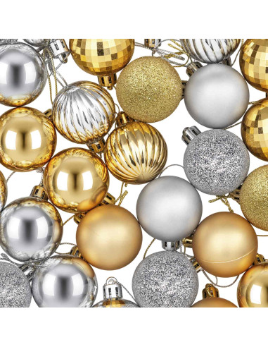 Set di Palline di Natale 100 pz Argento e oro 4 cm Polistirolo