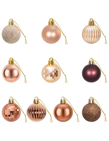 Set di Palline di Natale 100 pz Champagne e marrone 4 cm