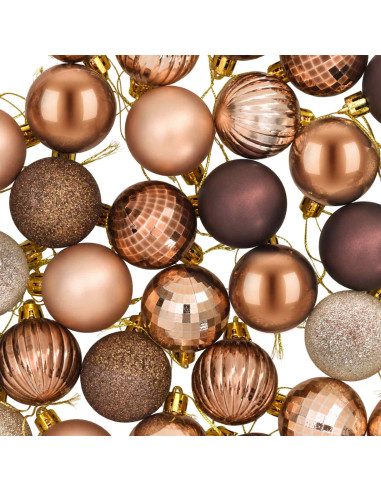 Set di Palline di Natale 100 pz Champagne e marrone 4 cm