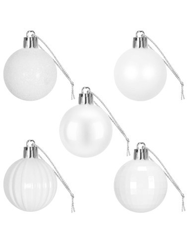 Set di Palline di Natale 100 pz Bianco 4 cm Polistirolo