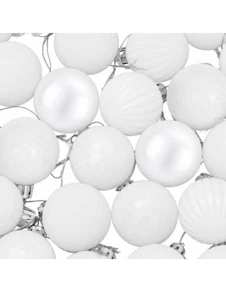 Set di Palline di Natale 100 pz Bianco 4 cm Polistirolo