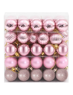 Set di Palline di Natale 100 pz Rosa 4 cm Polistirolo 2