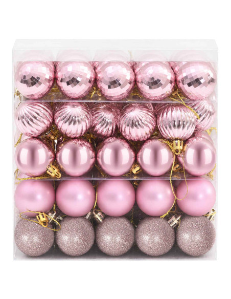 Set di Palline di Natale 100 pz Rosa 4 cm Polistirolo
