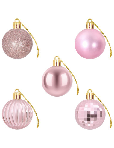 Set di Palline di Natale 100 pz Rosa 4 cm Polistirolo