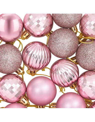 Set di Palline di Natale 100 pz Rosa 4 cm Polistirolo