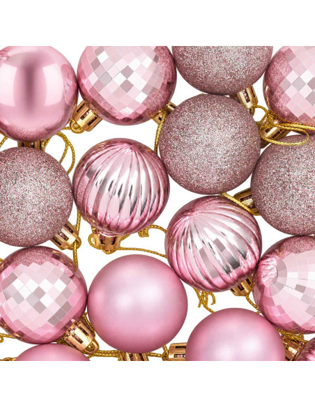 Set di Palline di Natale 100 pz Rosa 4 cm Polistirolo