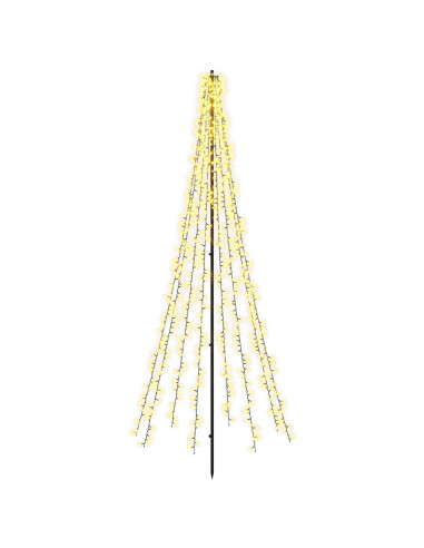 Albero di Natale LED 235 cm 1000 LED Bianco caldo Acciaio Nero