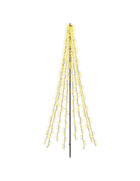 Albero di Natale LED 235 cm 1000 LED Bianco caldo Acciaio Nero