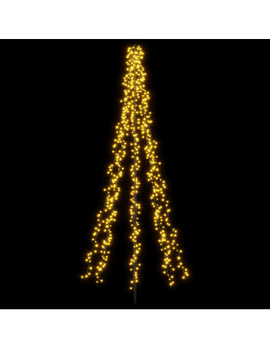 Albero di Natale LED 235 cm 1000 LED Bianco caldo Acciaio Nero