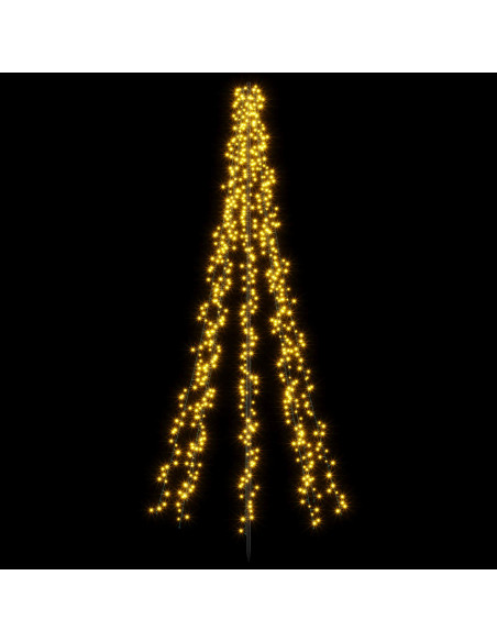 Albero di Natale LED 235 cm 1000 LED Bianco caldo Acciaio Nero