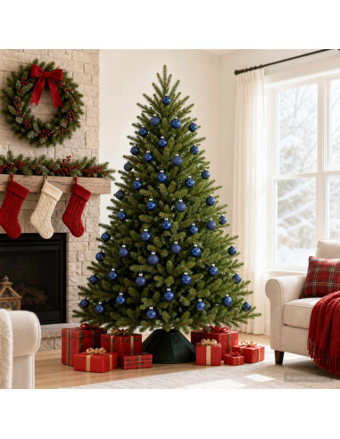 Set di Palline di Natale 30 pz Blu 6 cm Polistirolo