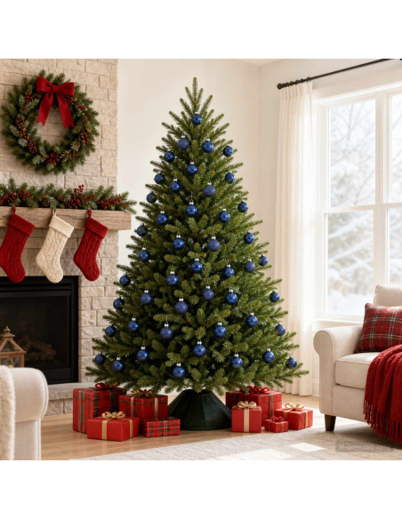 Set di Palline di Natale 30 pz Blu 6 cm Polistirolo
