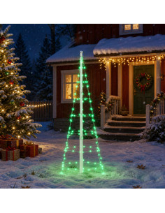 Luci per albero di Natale con picchetti e asta per bandiera