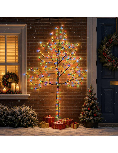 Albero di Natale da parete a LED 210 cm 312 LED Multicolore