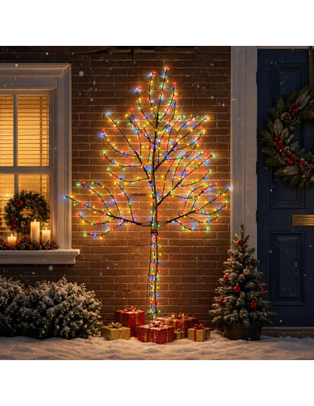 Albero di Natale da parete a LED 210 cm 312 LED Multicolore