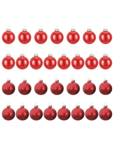 Set di Palline di Natale 30 pz Rosso 6 cm Polistirolo 2