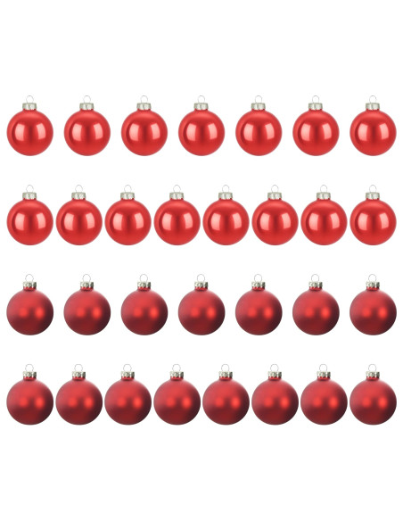 Set di Palline di Natale 30 pz Rosso 6 cm Polistirolo
