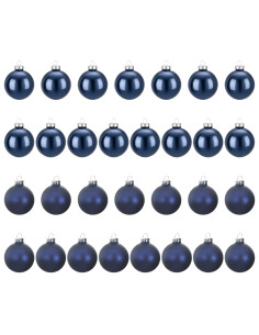 Set di Palline di Natale 30 pz Blu 6 cm Polistirolo 2