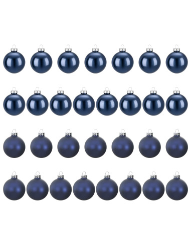 Set di Palline di Natale 30 pz Blu 6 cm Polistirolo
