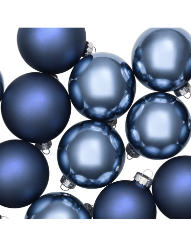 Set di Palline di Natale 30 pz Blu 6 cm Polistirolo