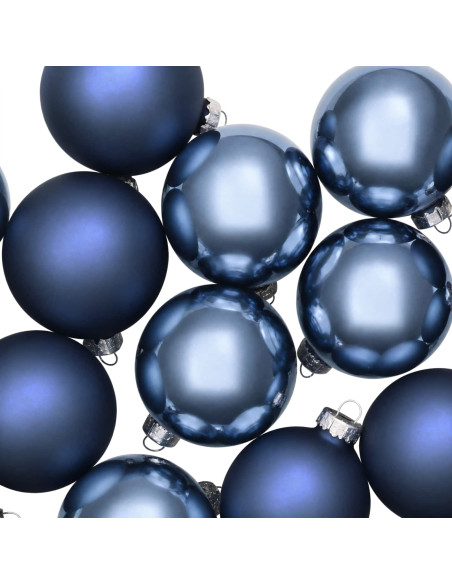 Set di Palline di Natale 30 pz Blu 6 cm Polistirolo