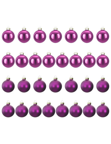 Set di Palline di Natale 30 pz Lillà 6 cm Polistirolo