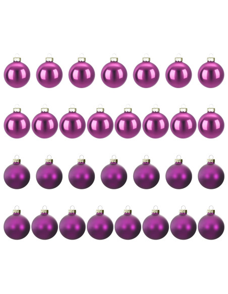 Set di Palline di Natale 30 pz Lillà 6 cm Polistirolo