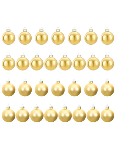 Set di Palline di Natale 30 pz Oro 6 cm Polistirolo