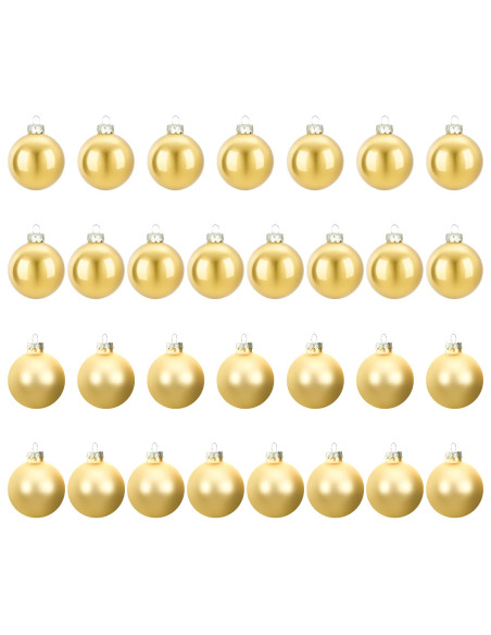 Set di Palline di Natale 30 pz Oro 6 cm Polistirolo