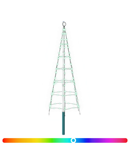 Luci per albero di Natale con picchetti e asta per bandiera