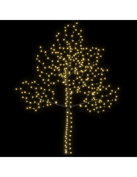 Albero di Natale da parete a LED 210 cm 312 LED Bianco caldo