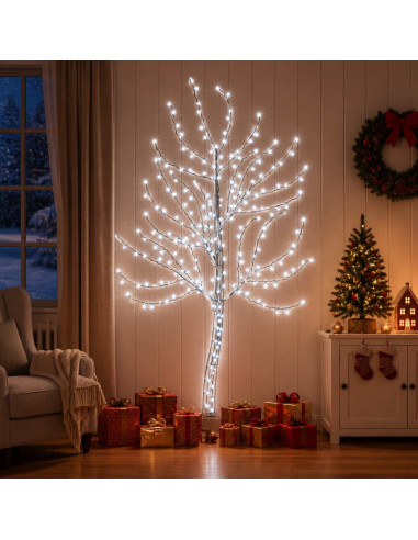 Albero di Natale da parete a LED 180 cm 200 LED Bianco freddo