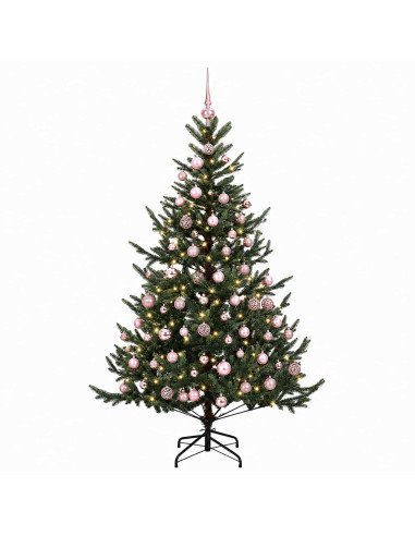 Albero di Natale artificiale con palline 240 cm 300 LED