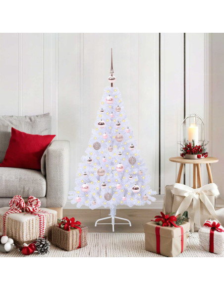 Albero di Natale artificiale Bianco 120 cm PVC e Acciaio