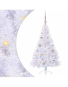 Albero di Natale artificiale Bianco 120 cm PVC e Acciaio 2