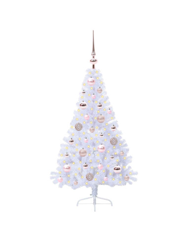 Albero di Natale artificiale Bianco 120 cm PVC e Acciaio