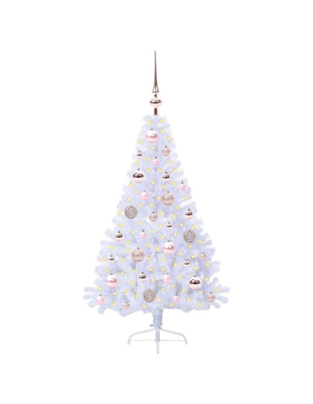 Albero di Natale artificiale Bianco 120 cm PVC e Acciaio
