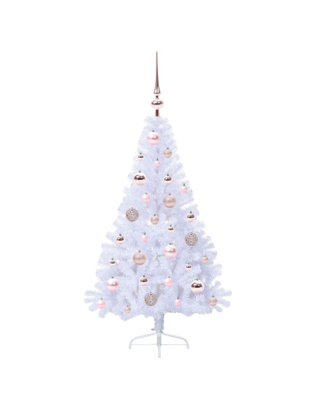 Albero di Natale artificiale Bianco 120 cm PVC e Acciaio