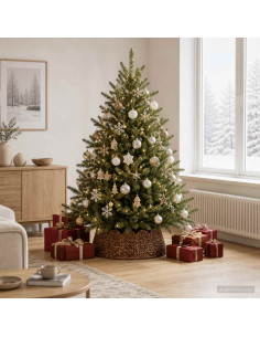 Collare per Albero di Natale Rotondo Marrone Ø 60 x 22 cm