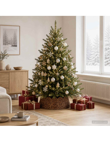 Collare per Albero di Natale Rotondo Marrone Ø 60 x 22 cm