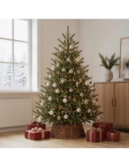 Collare per Albero di Natale Rotondo Marrone Ø 75 x 25 cm