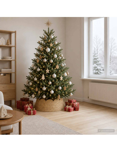 Collare per Albero di Natale Rotondo Naturale Ø 75 x 25 cm